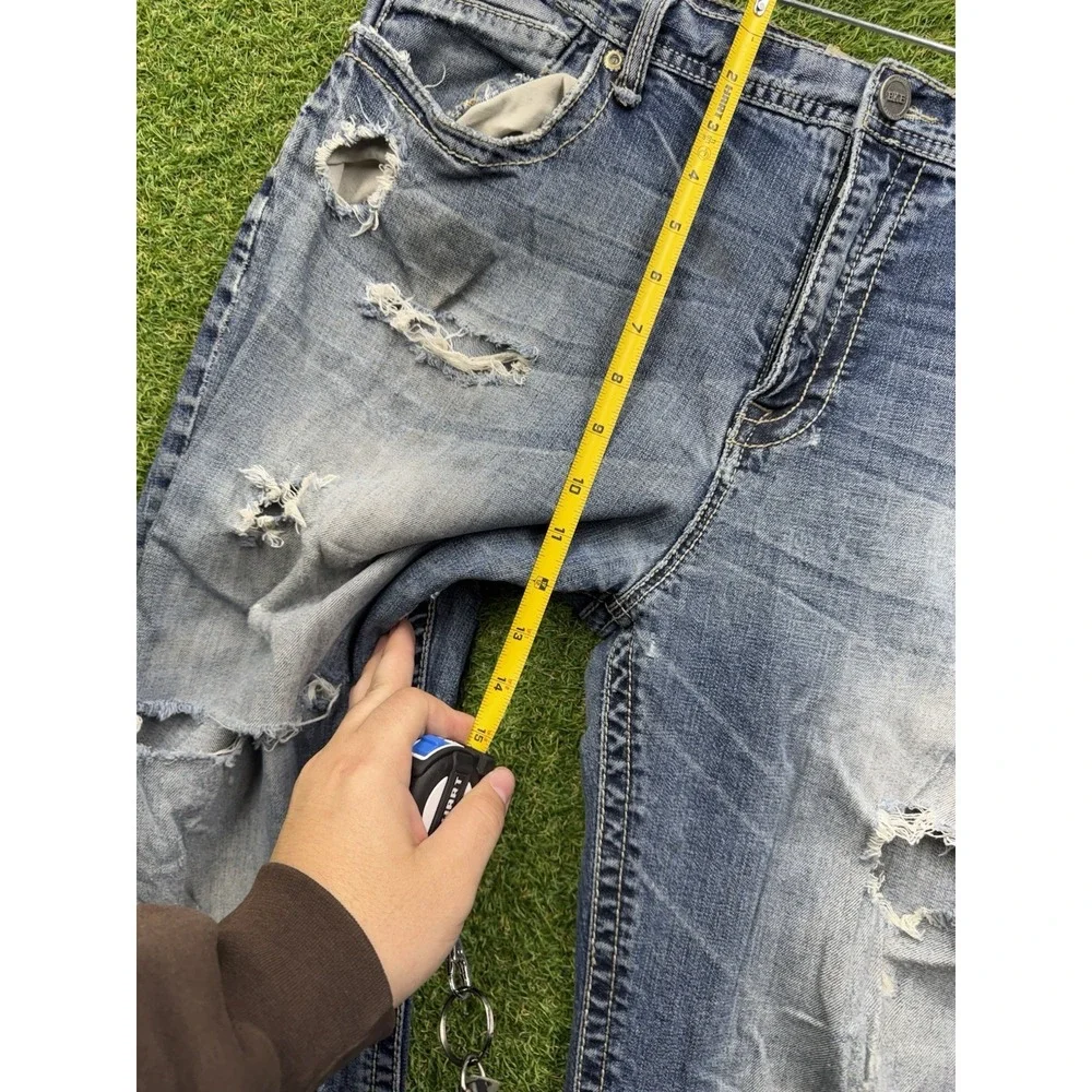 BKE Jeans Mens 38x30 Seth Straight Leg Affliction Y2K Medium Wash Distressed